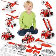 Building Fire Truck Set For Boys Age 8-12，Stem Assembly Metal 3-d Puzzle Fire Engine Model Car Build
