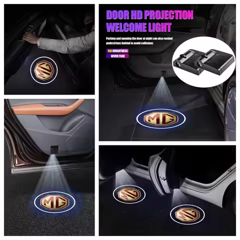 2Pcs Never Fade MG Wireless Door Logo Projection Welcome Lights Fit MG ZS EV HS EHS PHEV MG3 MG4 MG5