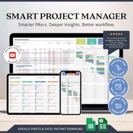 Simple Project Manager Management Tracker Template Gantt Chart Excel Google Sheets Kanban Board Busi