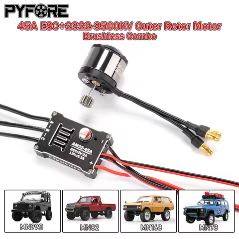PYFORE 45A ESC 2322 3500KV Outer Rotor Motor Brushless Combo for MN99S MN168 MN82 MN78 1/12 RC Crawl