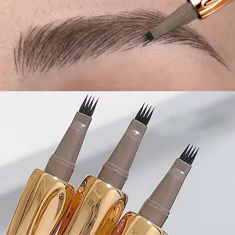 4-Fork Liquid Eyebrow Pencil Waterproof 0.01MM 4 Point Eyebrow Pen Sweatproof Eyes Eyebrown Enhancer