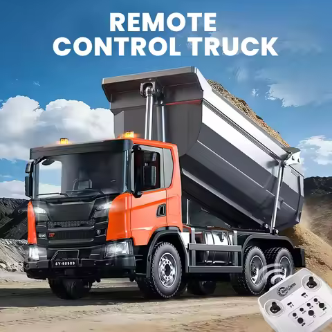 Double E E593-003 Remote Control Alloy Dump Truck Model 1/20 2km/h 6CH Powerful 260cc Motor Drive Me