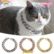 JUNE1 Pet Necklace, Cat Dog Gold Necklace Adjustable Chain Dog Collar, Portable Chain Collar Gold Co