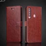 Card Holder Cover Case for Samsung Galaxy A9 2018 Pu Leather Flip Cover Retro Wallet Phone Case A9 2