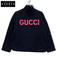 Gucci 776844 黑色和粉紅色棉質Logo衛衣，XS碼（二手）