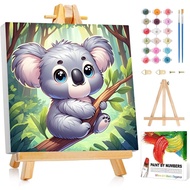 Reivworl Paint by Numbers Kit for Kids with Frame and Easel, Koala Paint by Number for Kids Age 6-8-