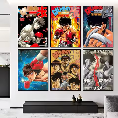 1pc Japanese Anime Hajime No Ippo Character Poster Self-adhesive Art Waterproof Paper Sticker Coffee