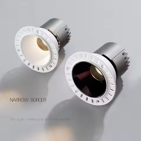 Adjustable beam angle spotlight white embedded borderless 12w 20w round CRI＞98 ceiling home lighting
