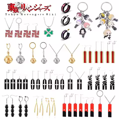 Anime Tokyo Revengers Cosplay Earrings Kazutora Hanemiya Takashi Mitsuya Drop Earrings for Women Men