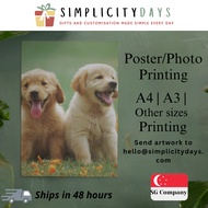 Poster Printing A3 A4 Customise Advertisement Advertising Glossy 160gsm 260gsm 300gsm Cardstock