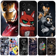 For Xiaomi Redmi Note 13 PRO 5G 4G Global Case Phone Cover black tpu Cool sports car cute cats