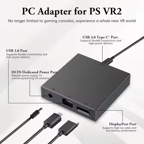 For PS VR2 PC Adapter Computer Adaptor For Windows PC Converter For PS5 Console For Steam Vr Games A