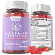 Saffron Supplement Gummy 100mg-100% Pure Saffron Extract Contains Magnesium Glycinate, L-Tea Amino A
