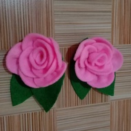 bros hijab bunga mawar pink flanel
