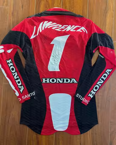 Vintage Men's Breathable Honda Red Motocross Style Jersey Long Sleeved Speed Subduing Casual Outdoor