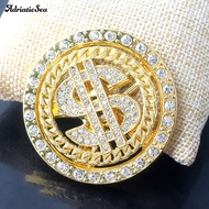 AD-Rotary Rhinestone Dollar Sign Spinner Stress Relief Key Pendant Phone Case Decor