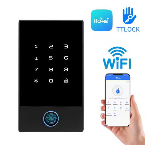 IP66 Waterproof TTLock TTHotel APP WiFi Smart Fingerprint Standalone Access Controller Reader Suppor