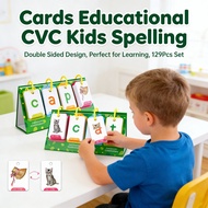 Educational Desk Cards Learning Spelling English Flash Kids CVC 129Pcs