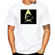 Authentic UNIVERSAL JAWS Crossed Harpoon Rifles Glow in Dark T-Shirt S-2XL NEW  Cartoon t shirt men 