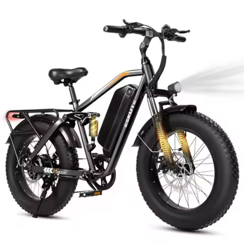 Electric mountain bike for commute and off-road use aluminum alloy frame black color 80-mile range w