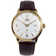 Orient RA-AP0004S10B Bambino Yellow Gold Tone Case White Dial Leather Strap Automatic Men's Dress Watch  ra-ap00004s