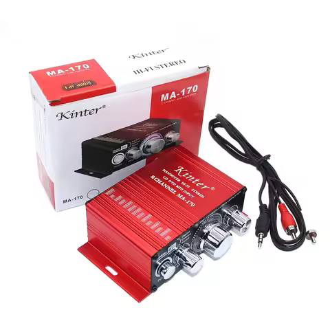 Kinter MA-170 Mini 2-Channel Hi-Fi Stereo Amplifiers DC12V 20W*2 CD DVD MP3 Audio Speakers For Car M
