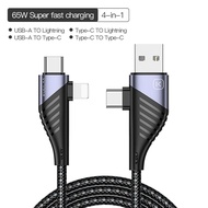 【สำหรับ iPhone 14】KUULAA สาย USB 2-in-1 USB A/USB C ถึงสาย Lightning PD 20W Fast Charging Smart Chip สายไฟข้อมูลที่ปลอดภัยยิ่งขึ้นสำหรับ iPhone 12 11 8 XS Max X