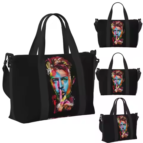 Fadsft D-David-S B-Bowie-S Beach Travel Bag Large Capacity Tote Bags for Gym Yoga Women Shopping Duf