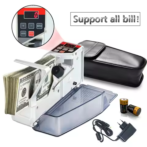 Worldwide Bill Cash Banknote Counter Bill Cash Money Count Machine Banknote Currency Counter for Mos