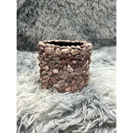 Handmade pebble stone pot