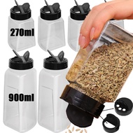 6Pcs Spice Container Bottle 900/270ml Clear Dual Outlet Pepper Salt Shaker BBQ Seasoning Jar Reusabl