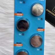 Blister of 5 Vinnic 2450 CR2450 Batteries