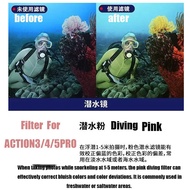 Suitable For DJI Action 5Pro/4/3 Filter Sports Camera Accessories Diving Filter Diving Pink