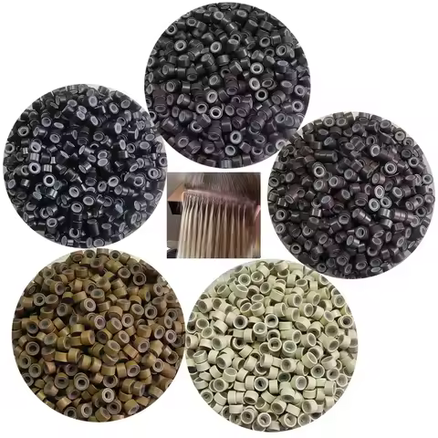 Hair Extensions Micro Rings 5*3*3mm 100PCS Silicone Lined Micro Rings Nano Rings Hair Extensions Too
