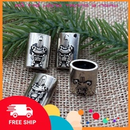 Silver-plated chrome heart dagger aglet button used to attach shoes, shirts, backpacks and bags.