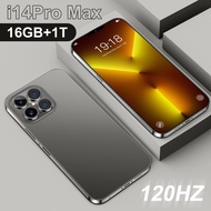 【 Hp Ready 2022】 I14 Promax 7.0นิ้ว HD โทรศัพท์มือถือ4Gเครือข่าย5G Ram 16G ROM 1TGB I14 Pro Max Facial Recognition แบตเตอรี่7300Mah Android 12.0 AI Powered 48mp + 100mp Qualcomm 8 Gen1