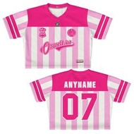JERSEY GIRLY CROP TOP PINK LINES