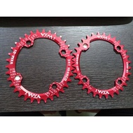 BCD 104 MTB Q-RING OVAL CHAINRINGS 32T 34T RED Single Narrow Wide