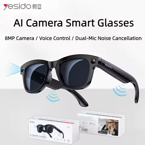 Yesido AI Translator Smart Glasses - HD Image Stabilization for Photos/Video & Voice Call