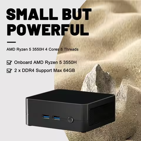 Eglobal Ultra Mini PC Ryzen AMD R5 3550H Pocket Computer Dual DDR4 NVME Windows 11 pro Wifi 6E Porta
