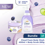Dove Self-Foaming Cloud Foam Body Wash 400ml & Dove Scrub 280g