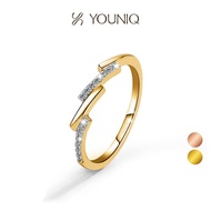 [New Arrival] YOUNIQ BLISS 18K Rosegold / Gold Titanium Band Ring with Cubic Zirconia ROM Engagement