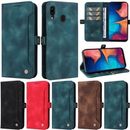 Matte Casing For Samsung Galaxy A10 A20 A30 A40 A50 A70 A31 A41 A21S A51 A71 Luxury Retro Wallet Soft PU Leather Flip Skin Stand Cover Case