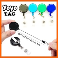 Retractable ID Card Key Name Tag Clip Holder Yoyo Tag