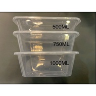 10 pcs/ 500 ml/750ml/1000ml Microwavable plastic container disposable lunch box plastic tub