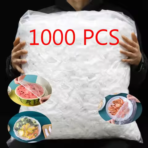 100/1000pcs Disposable Food Cover Saran Wrap Bowel Cover Food Grade Fresh-keeping Plastic Bag Kitche