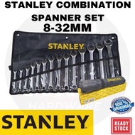 (100%ORIGINAL) 8-32MM STANLEY COMBINATION SPANNER SET