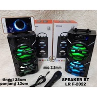 Speaker Bluetooth Portabel LR F-2022 + Mic Karaoke Kabel / Speaker