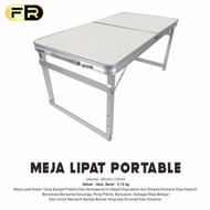 Meja Lipat Portable Koper Kaki Kotak / Meja Belajar / Makan / Pameran - Putih