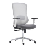 Tekkashop FCOC307MB White Series Mid Back Mesh Office Chair with Lumber Support Adjustable Armrest a